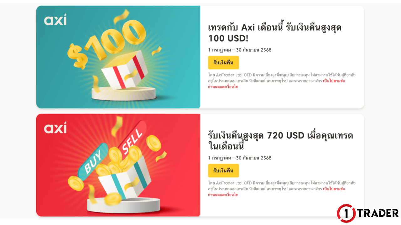 โปรโมชันและโบนัส AXI