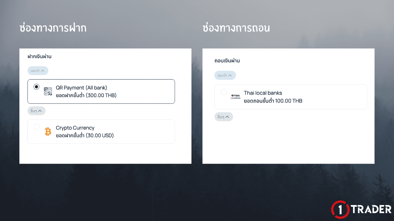 การฝากและถอนเงิน IUX